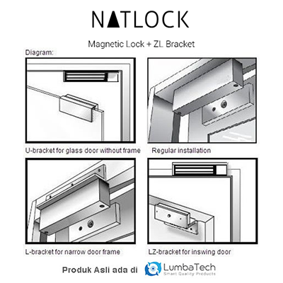 Magnetic Lock 600 lbs + ZL Bracket | Akses Kontrol — foto 2