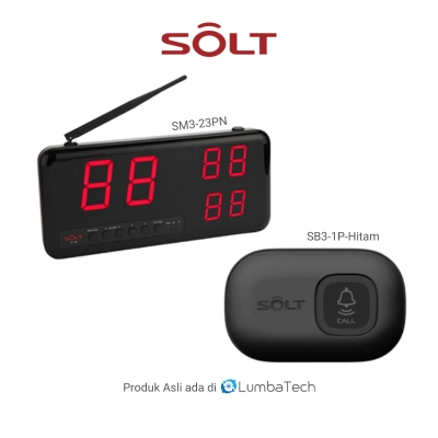 Paket Tombol Solt SB3-1P 5 Hitam + Monitor Solt SM3-23PN